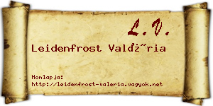 Leidenfrost Valéria névjegykártya